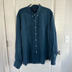 Mudo 100% Linen Men’s Long Sleeve Button Down Shirt